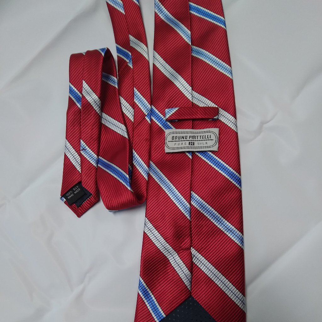 Bruno Piattelli Striped Mens Pure Silk Tie